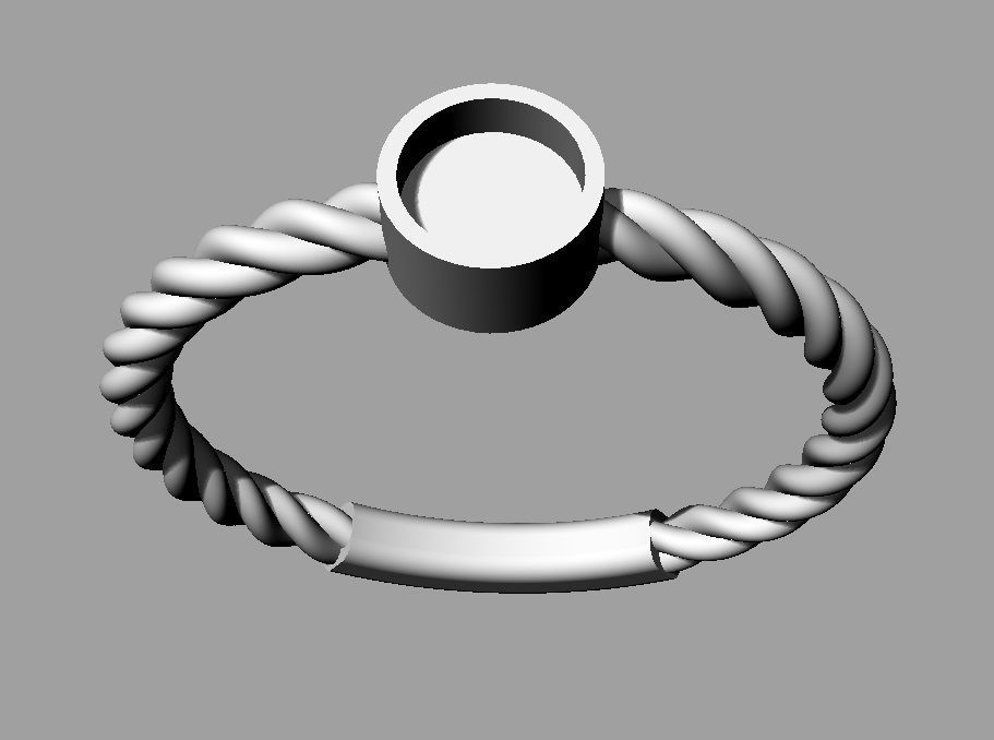 Gemstone Texture Ring 3D print model_11