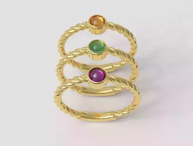 Gemstone Texture Ring