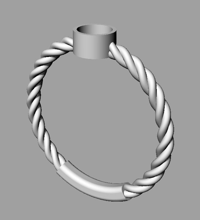 Gemstone Texture Ring 3D print model_12