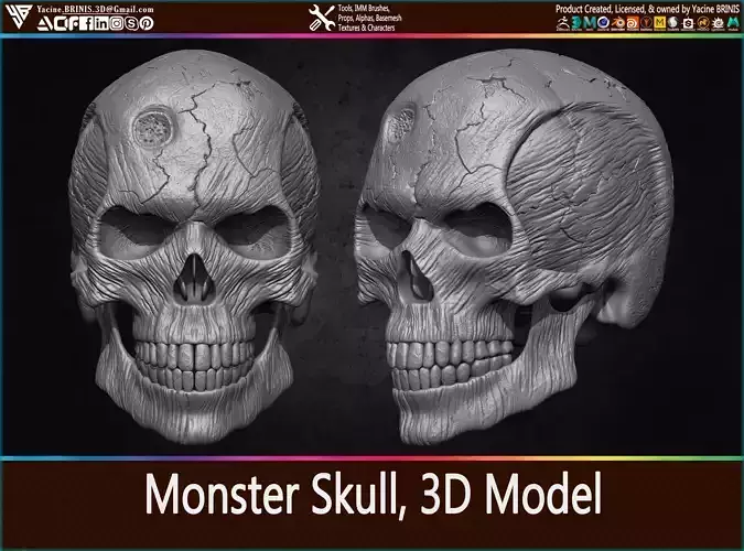 Monster Skull 3D Model