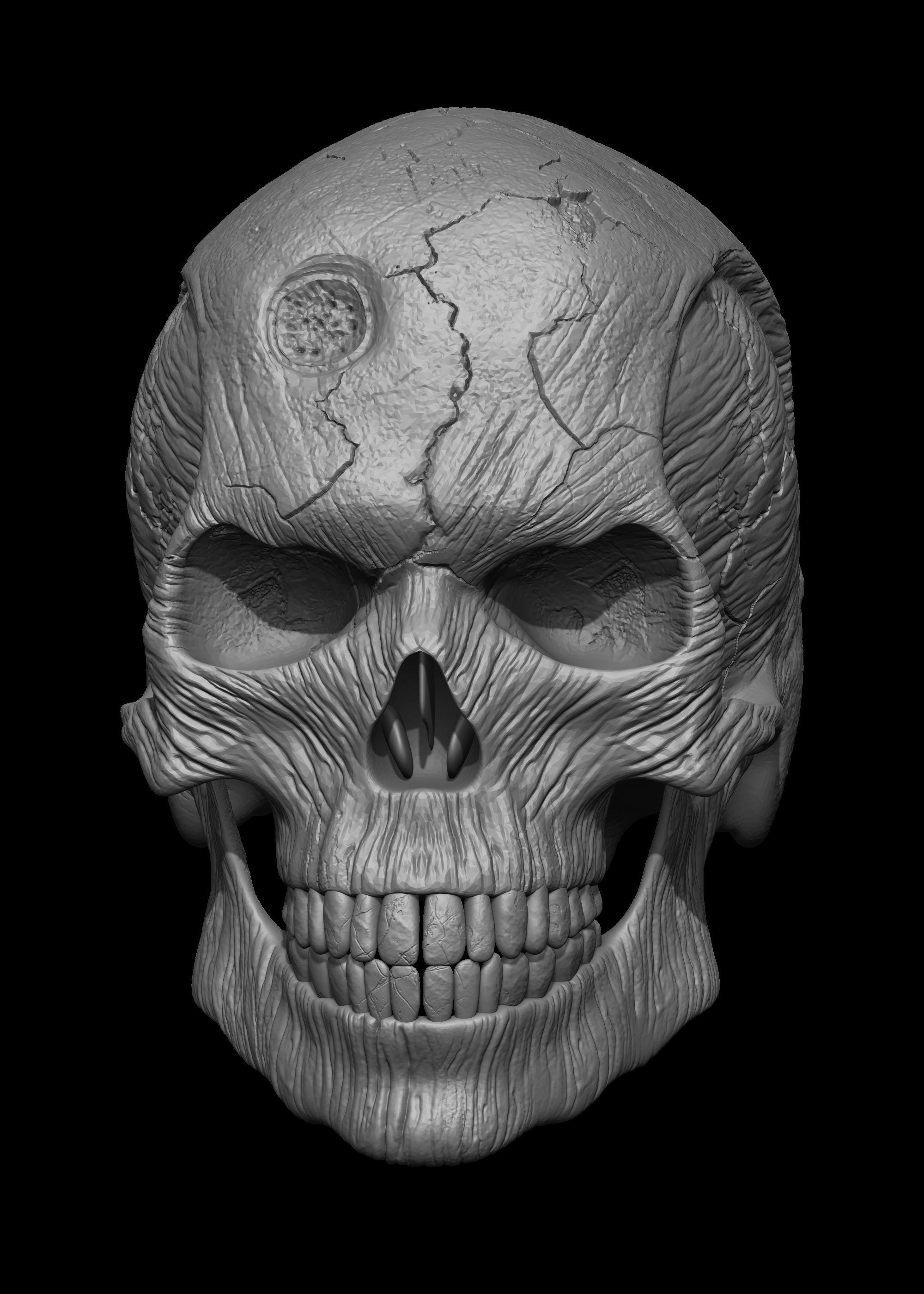 Monster Skull 3D Model 3D print model_2