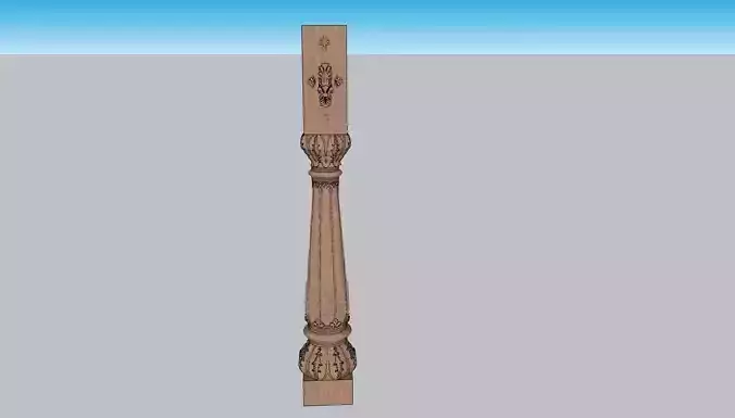 indian jodhpuri stone piller column 3d modal 