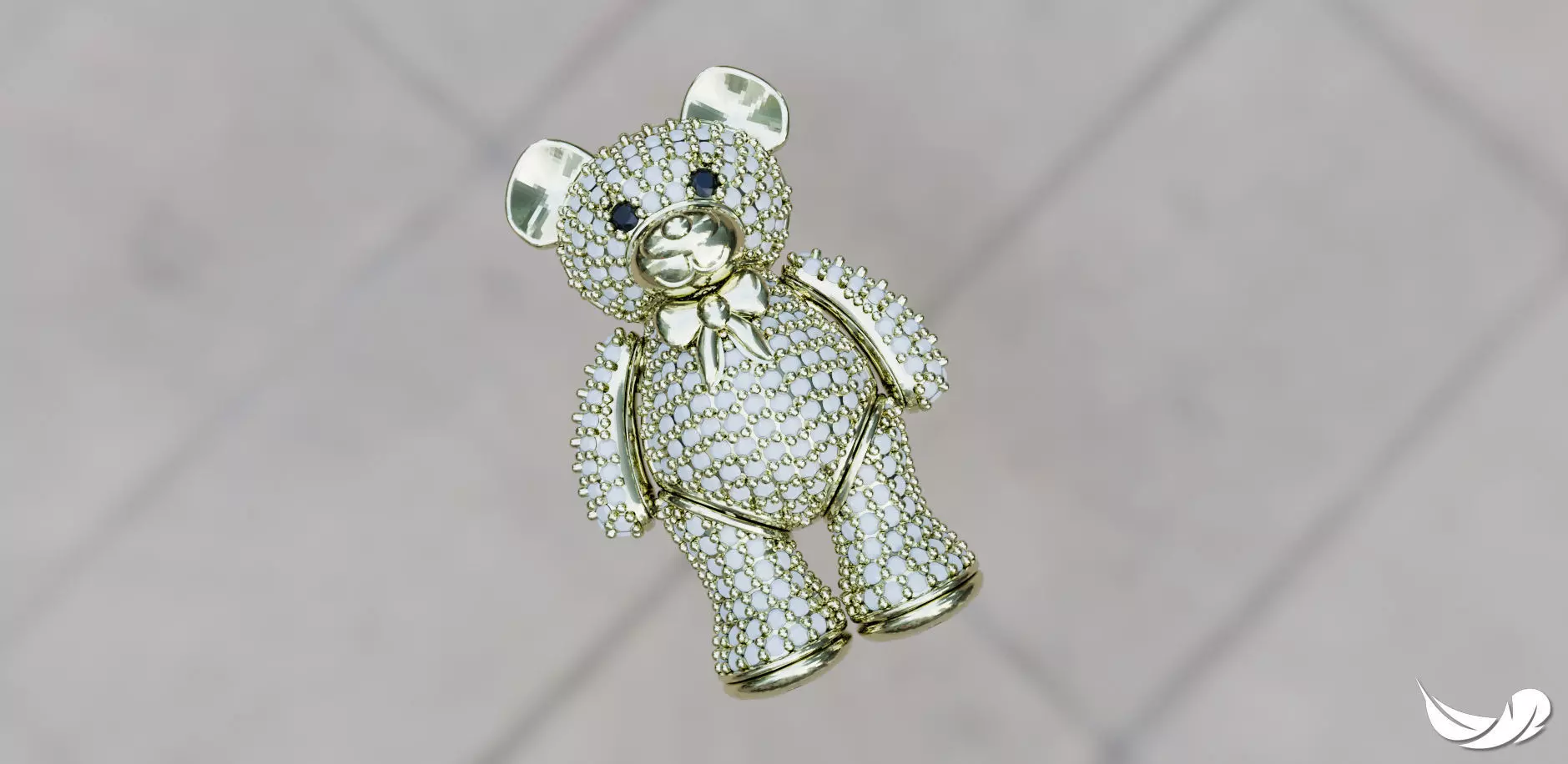 Teddy bear 3D print model_0