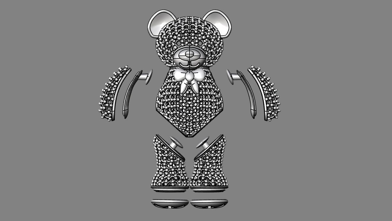 Teddy bear 3D print model_1