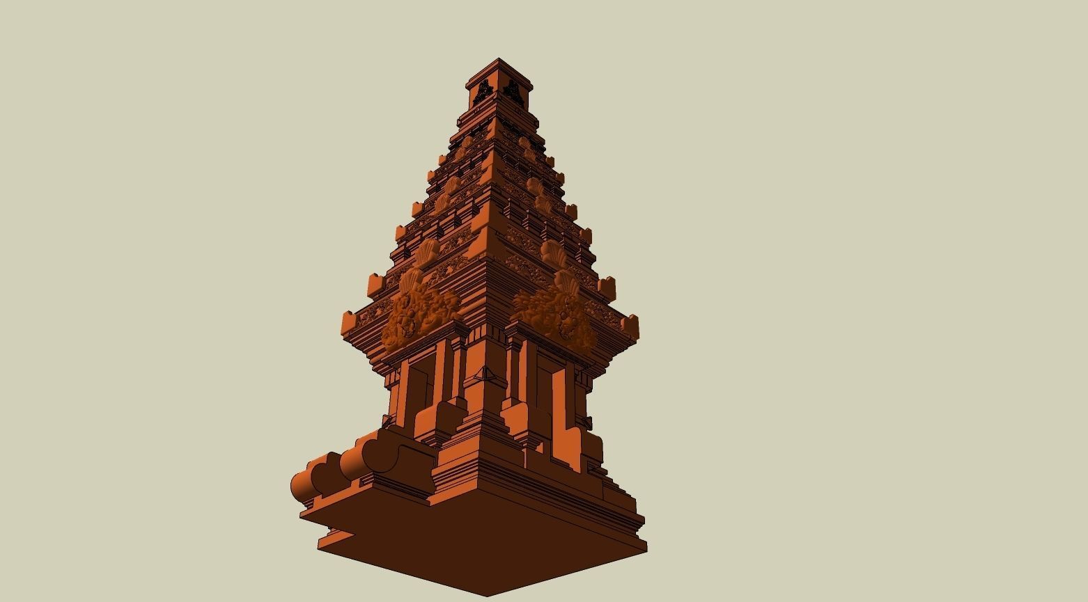indian hindu temple 3d modal 3D model_3