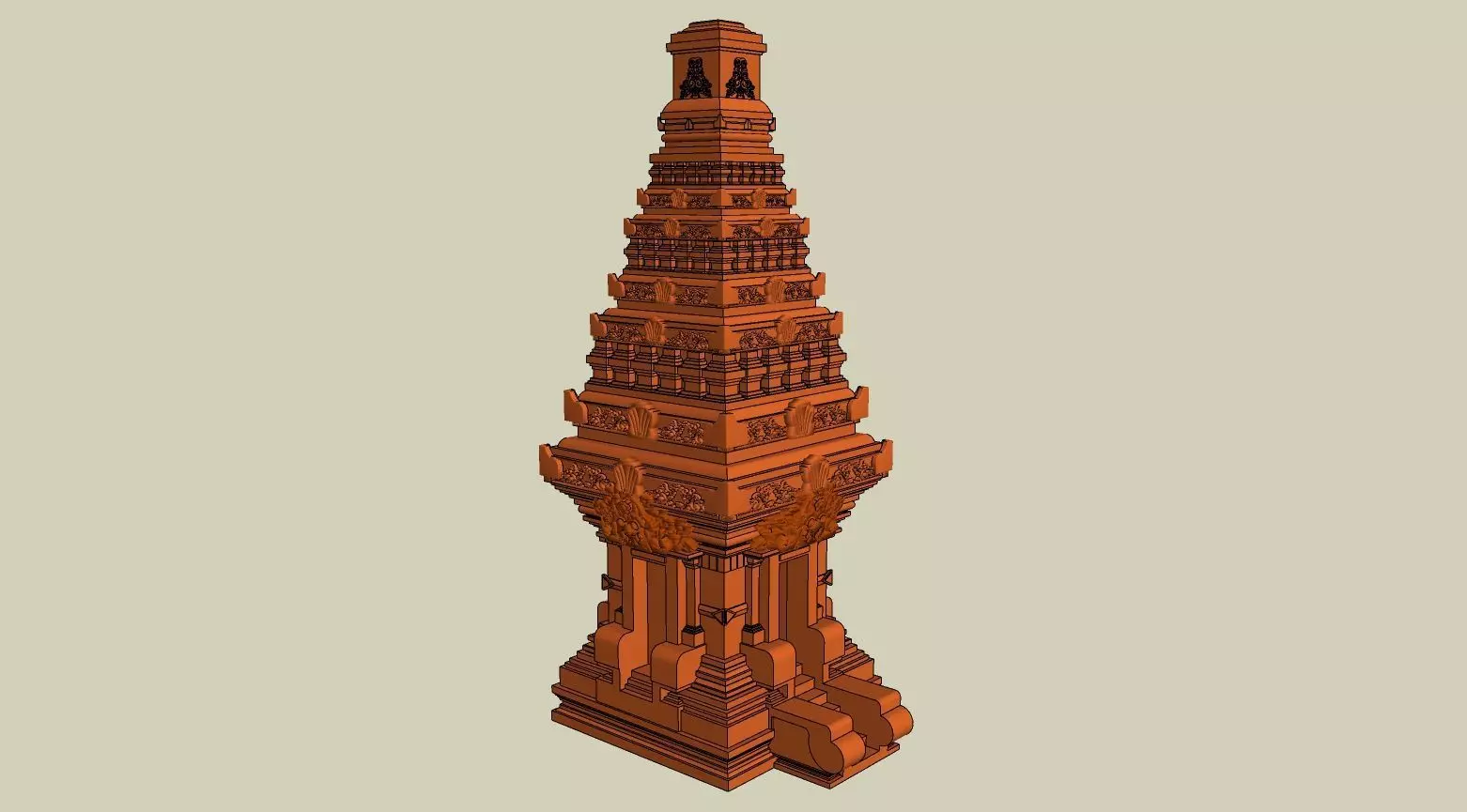 indian hindu temple 3d modal 3D model_0
