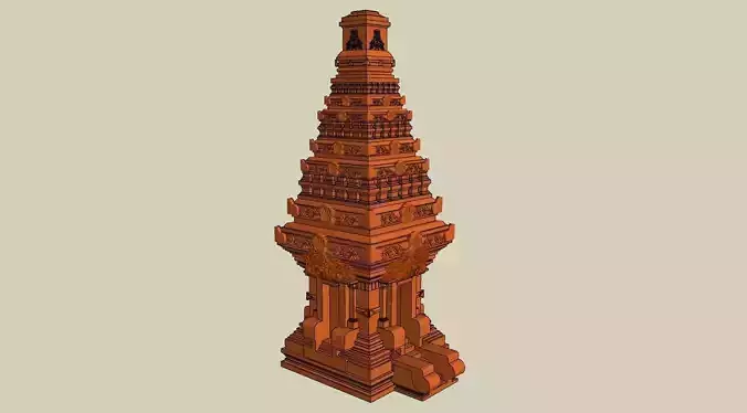 indian hindu temple 3d modal