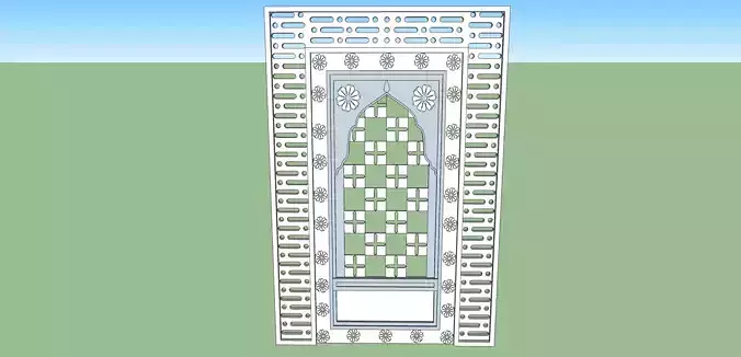 indian jodhpuri stone jharokha window 3D model