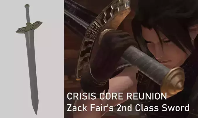Zack Fair 2nd Class Sword - Crisis Core Reunion 3D print model