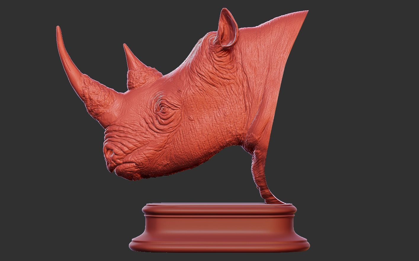 Rhinoceros head 3D print model_15