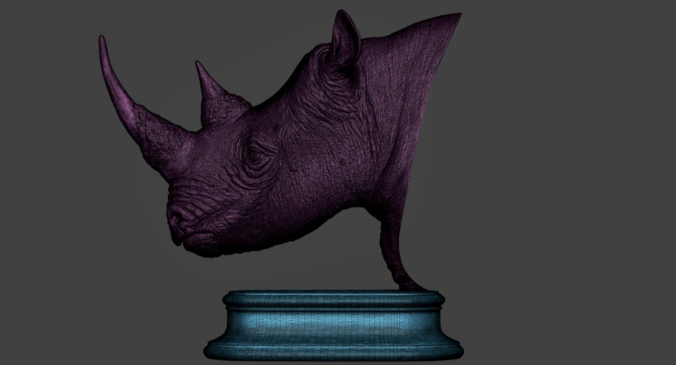Rhinoceros head 3D print model_19
