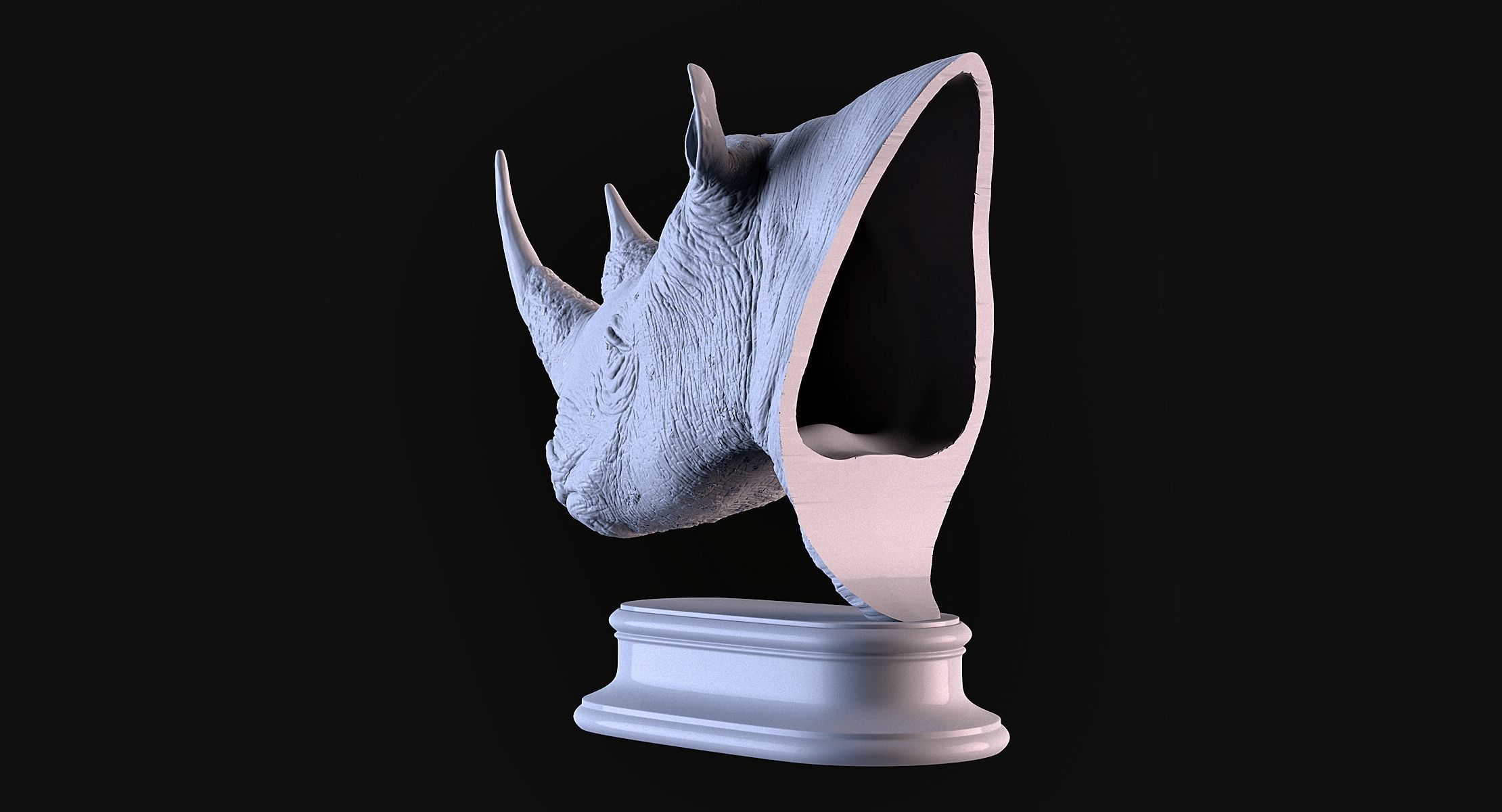Rhinoceros head 3D print model_8