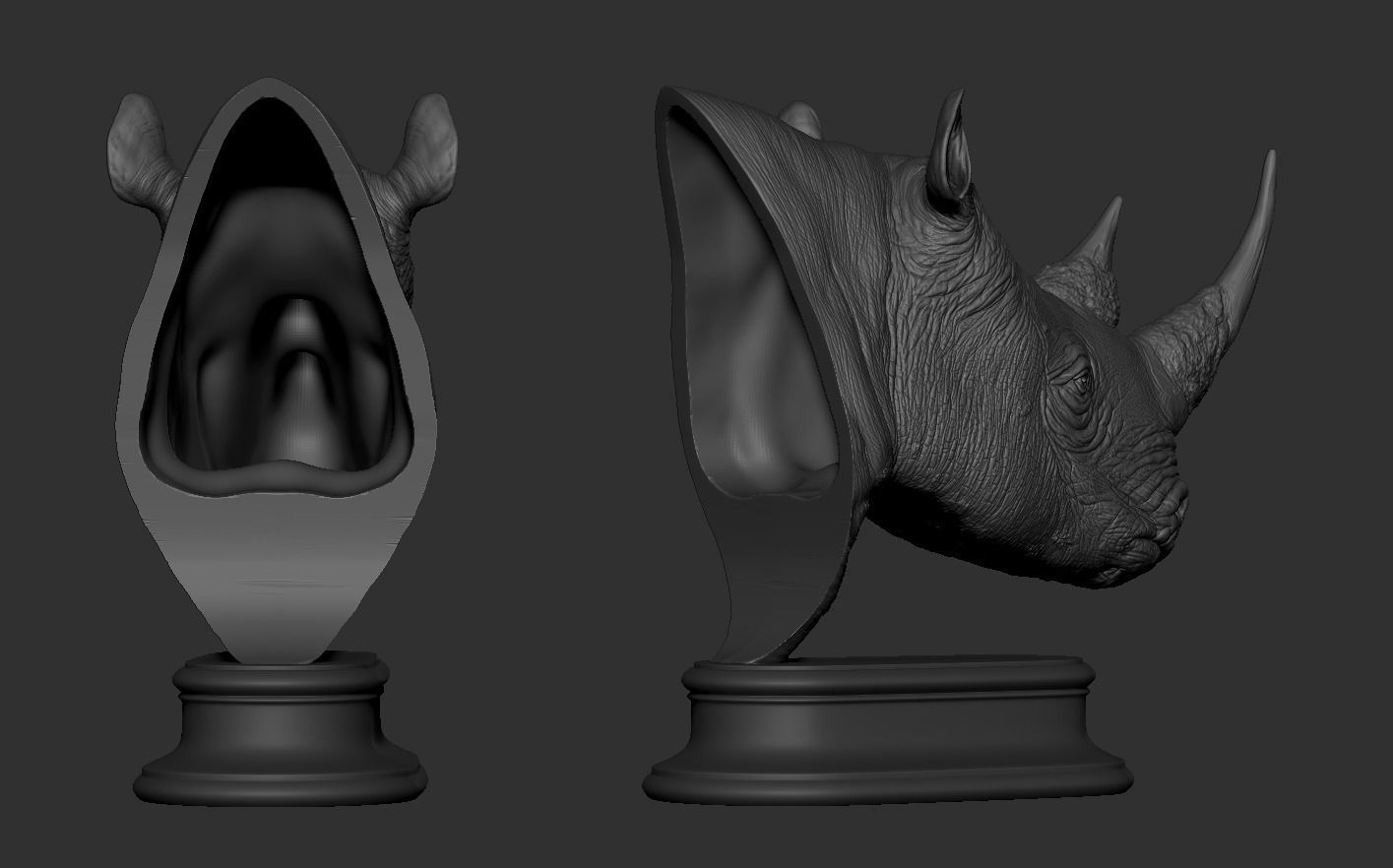 Rhinoceros head 3D print model_11