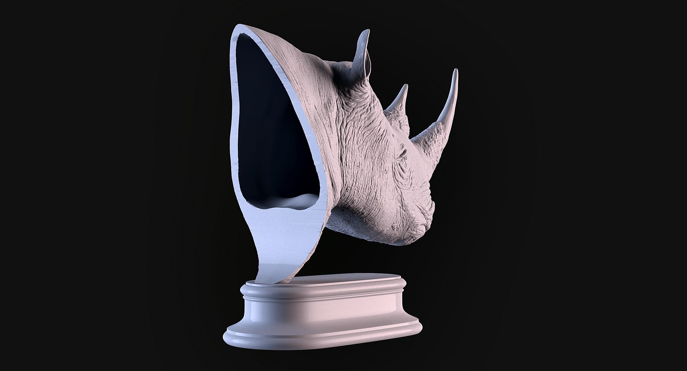 Rhinoceros head 3D print model_6
