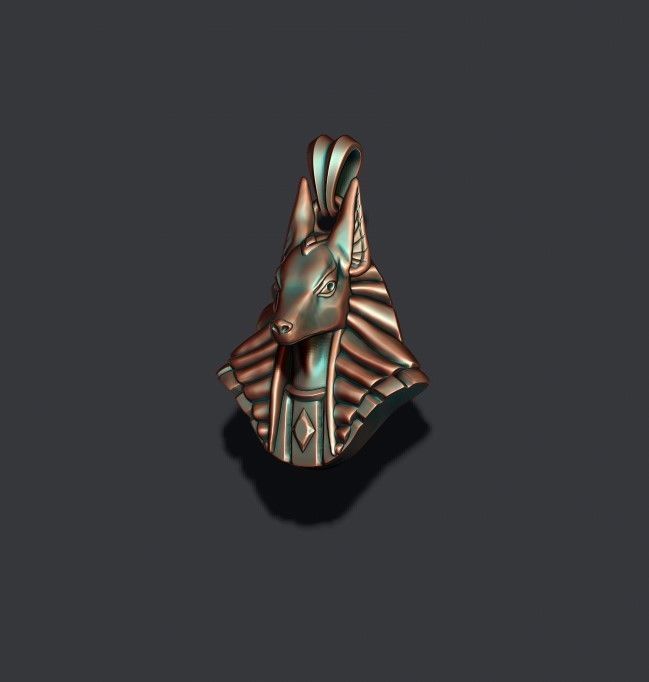 Egyptian Anubis head pendant 3D print model_3