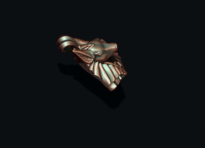 Egyptian Anubis head pendant 3D print model_4