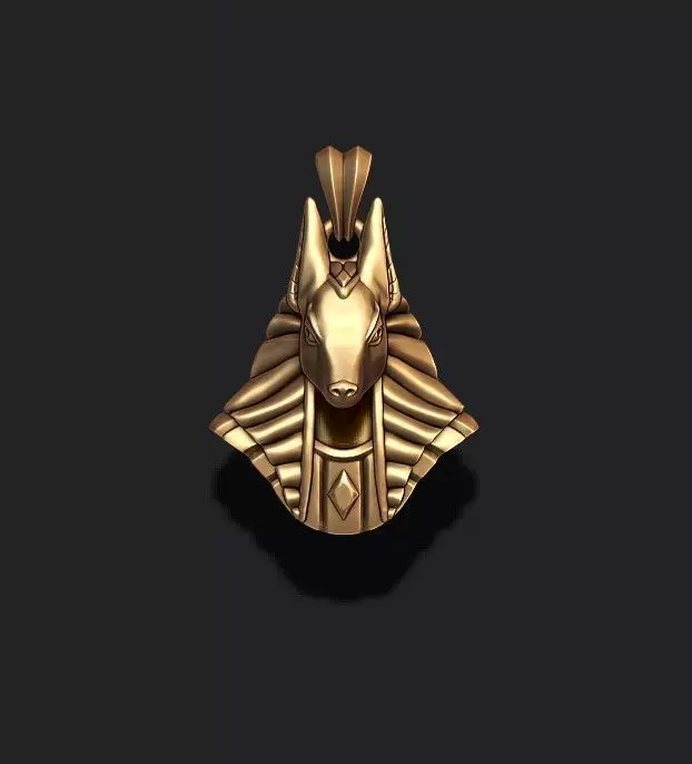 Egyptian Anubis head pendant 3D print model_0