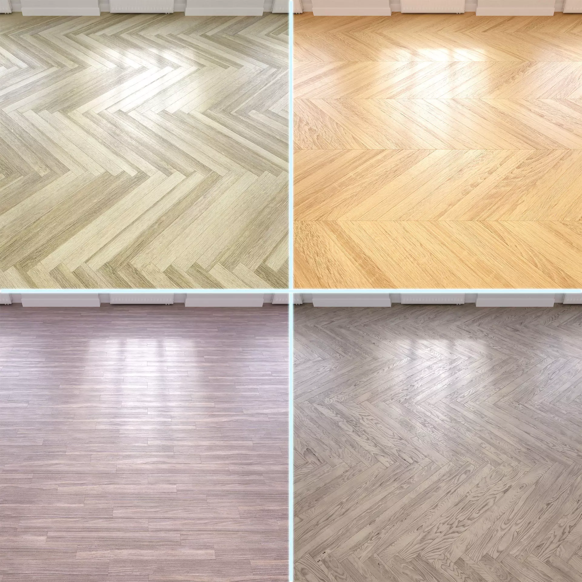 Parquet - Laminate - Wooden floor 4 in 1 Low-poly 3D model_0