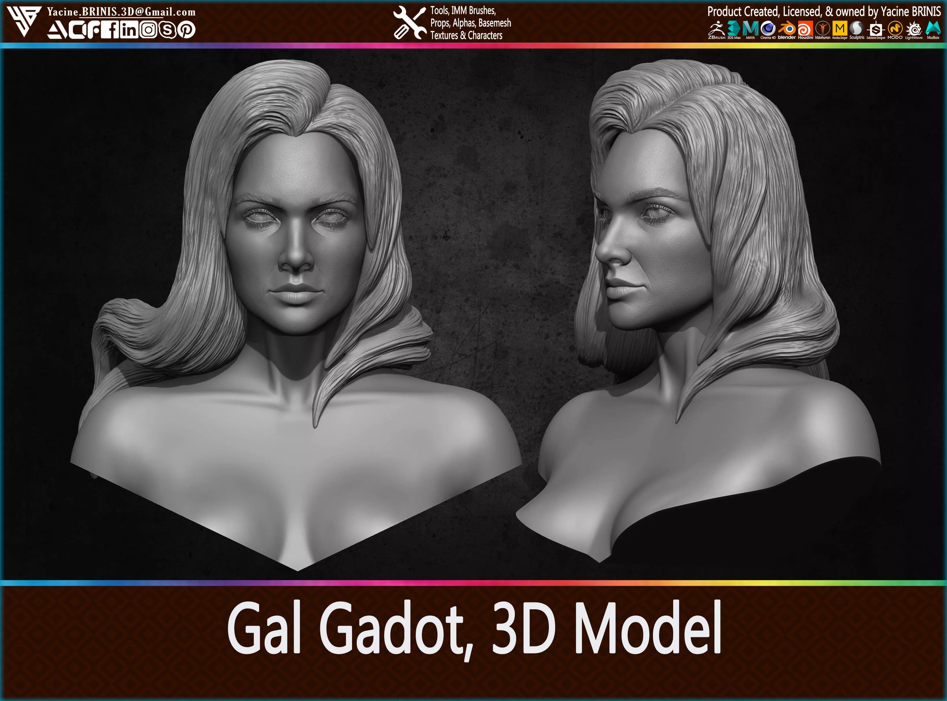 Gal Gadot 3D Model 3D print model