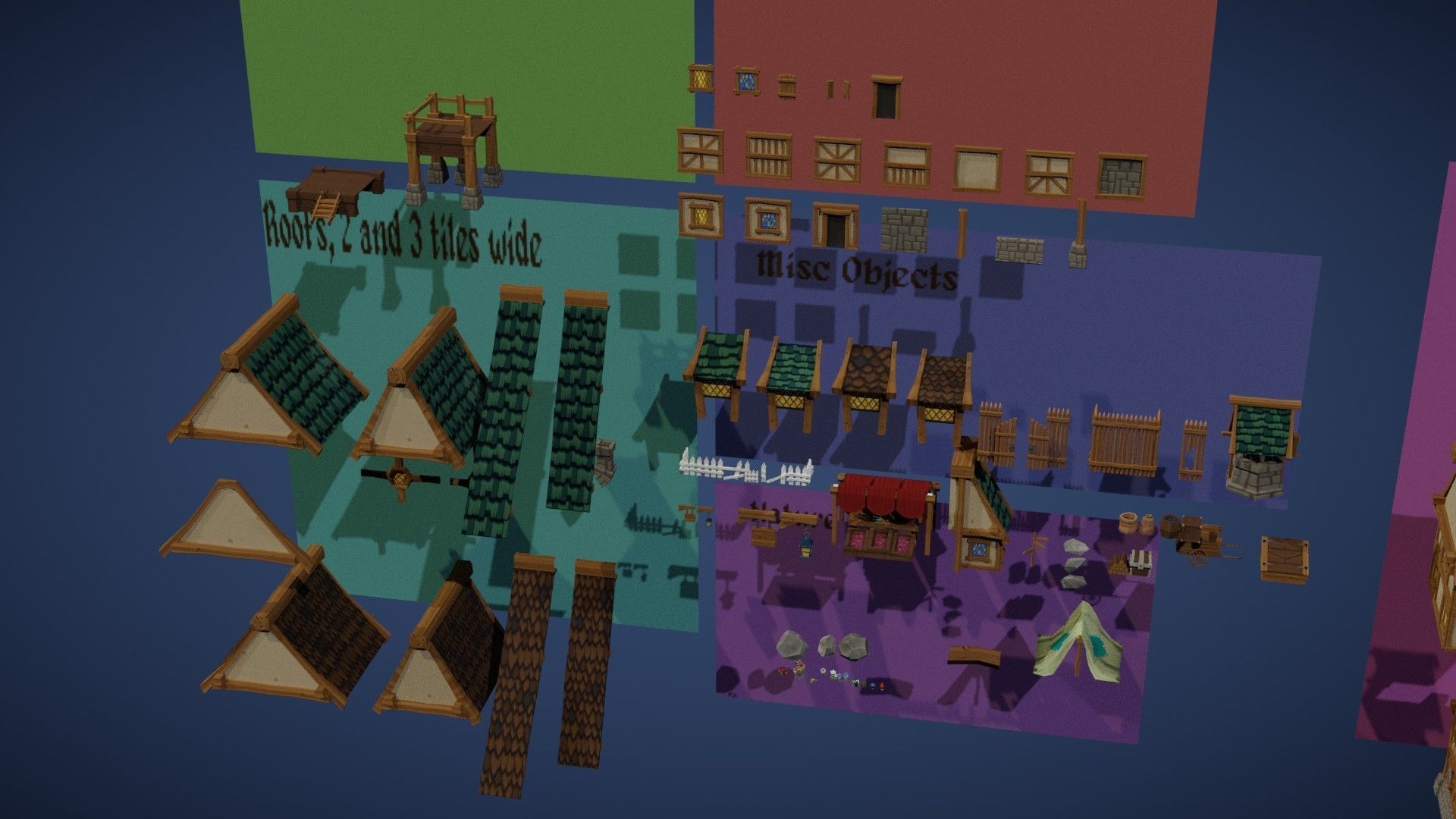 Low Poly Medieval Village Pack Low-poly 3D model_10