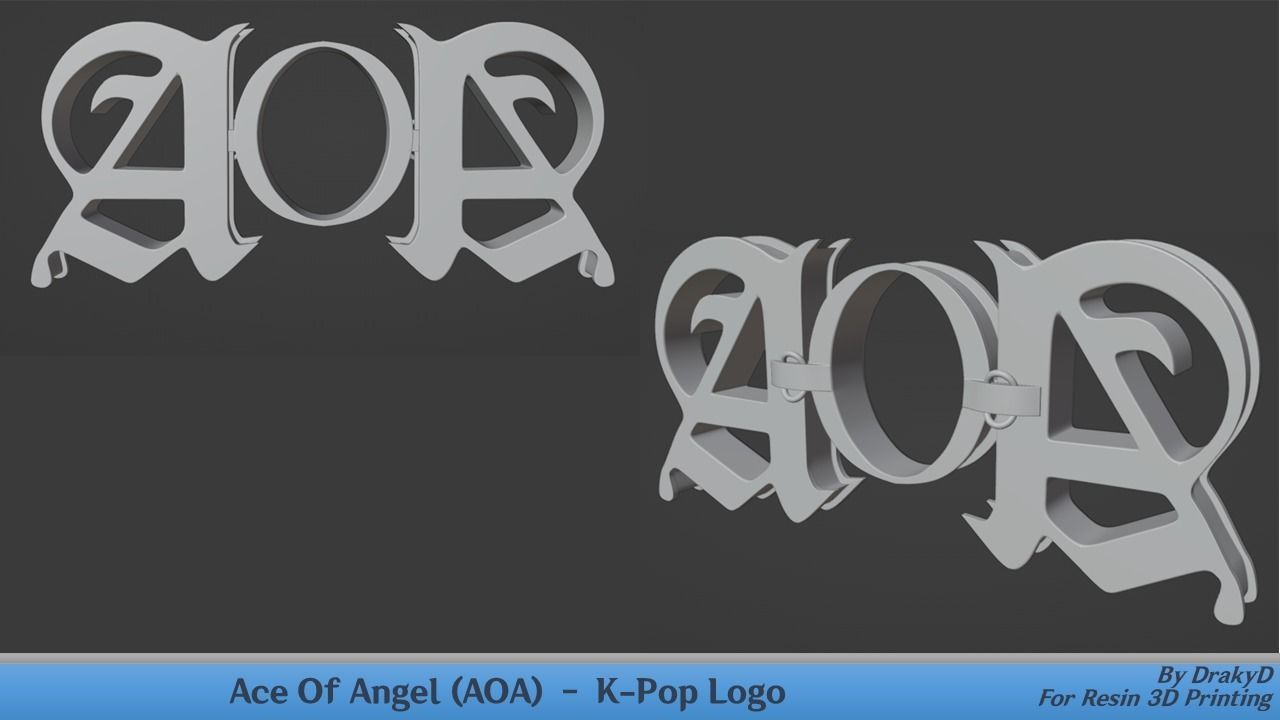 Ace Of Angels AOA - K-Pop Logo 3D print model_1