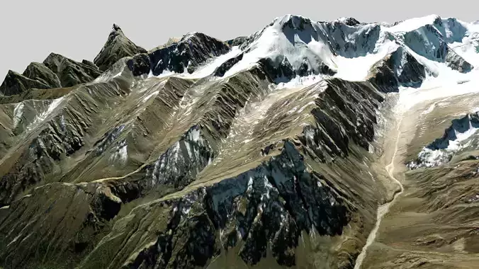  Mountain landscape Peak of Panfilov Heroes Kazakhstan 3D model