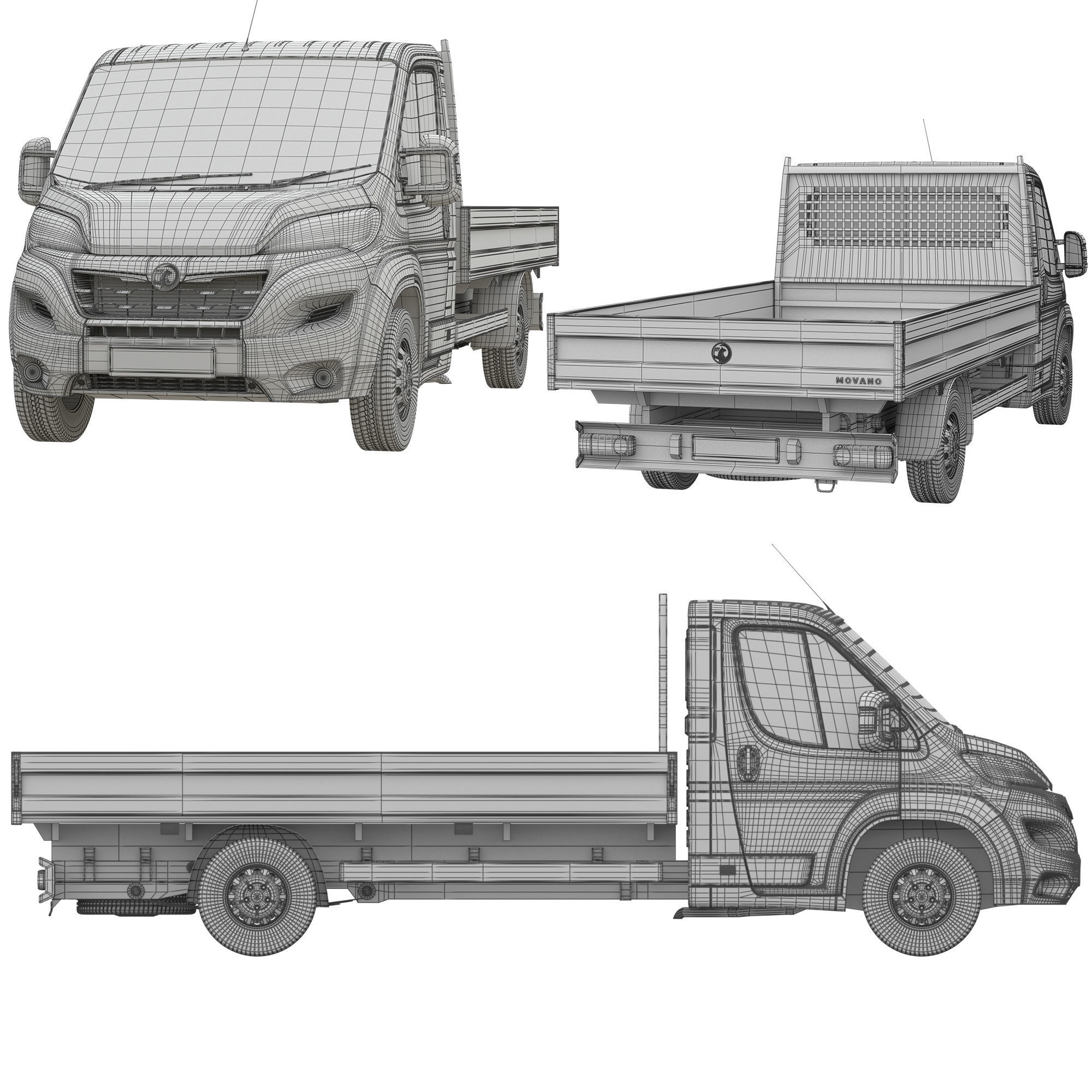 Vauxhall MOVANO  L4H1 flatbed 3D model_22