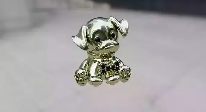 puppy gold dog charm