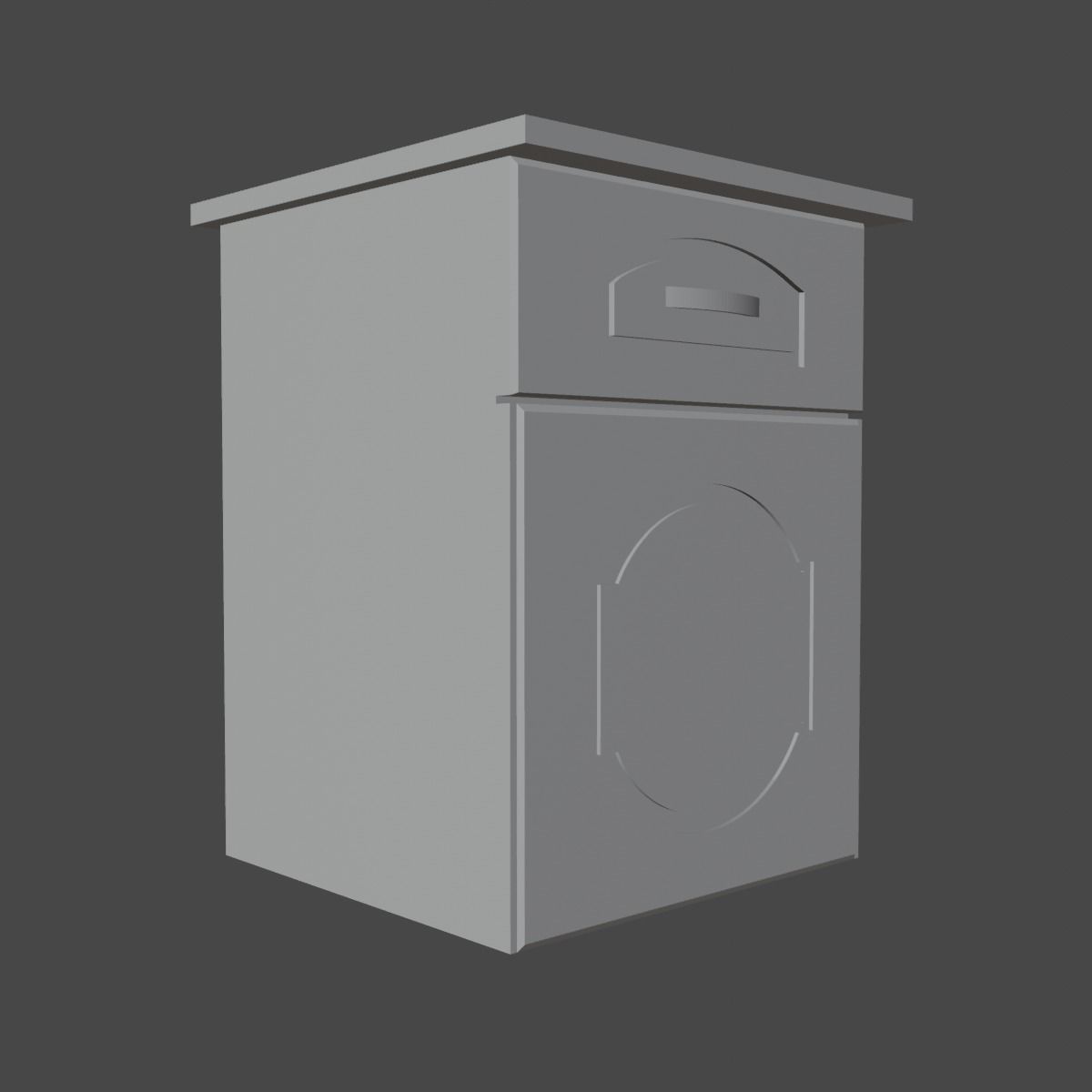 Chest of Drawers Low-poly 3D model_13