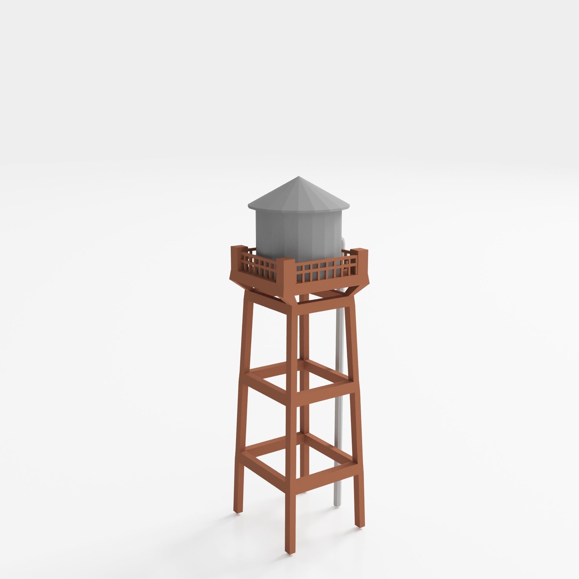 farm buildings Low-poly 3D model_4