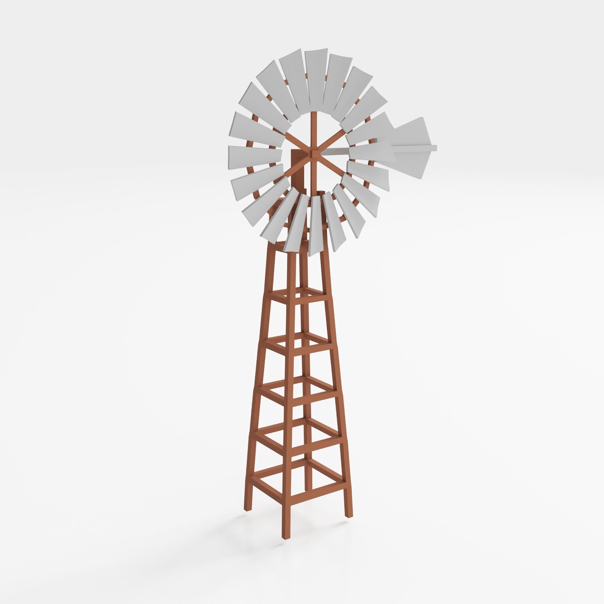 farm buildings Low-poly 3D model_3