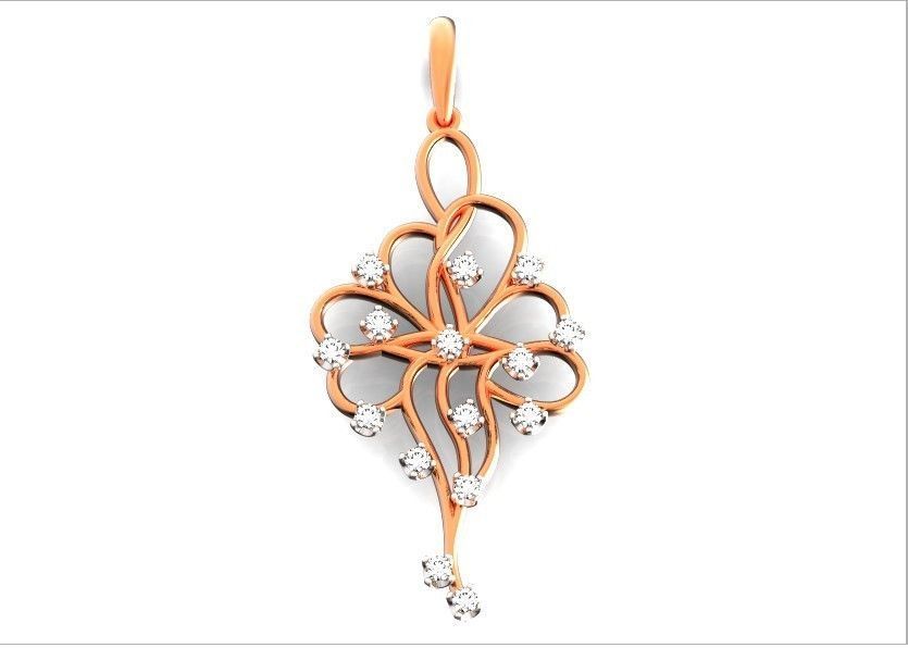 elegant pendant with a pattern and stones 560 3D print model_14
