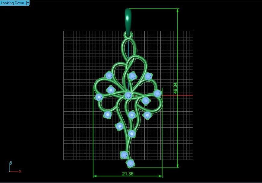 elegant pendant with a pattern and stones 560 3D print model_5