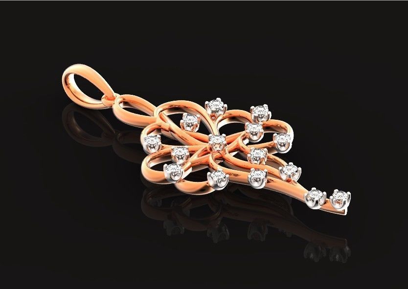 elegant pendant with a pattern and stones 560 3D print model_35