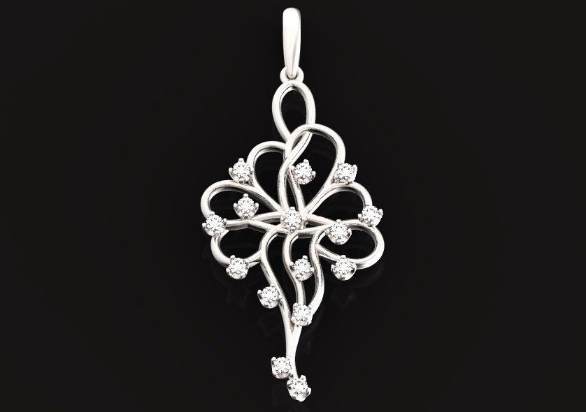 elegant pendant with a pattern and stones 560 3D print model_20