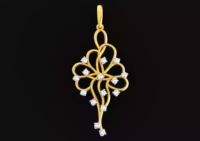 elegant  pendant with a pattern and stones 560