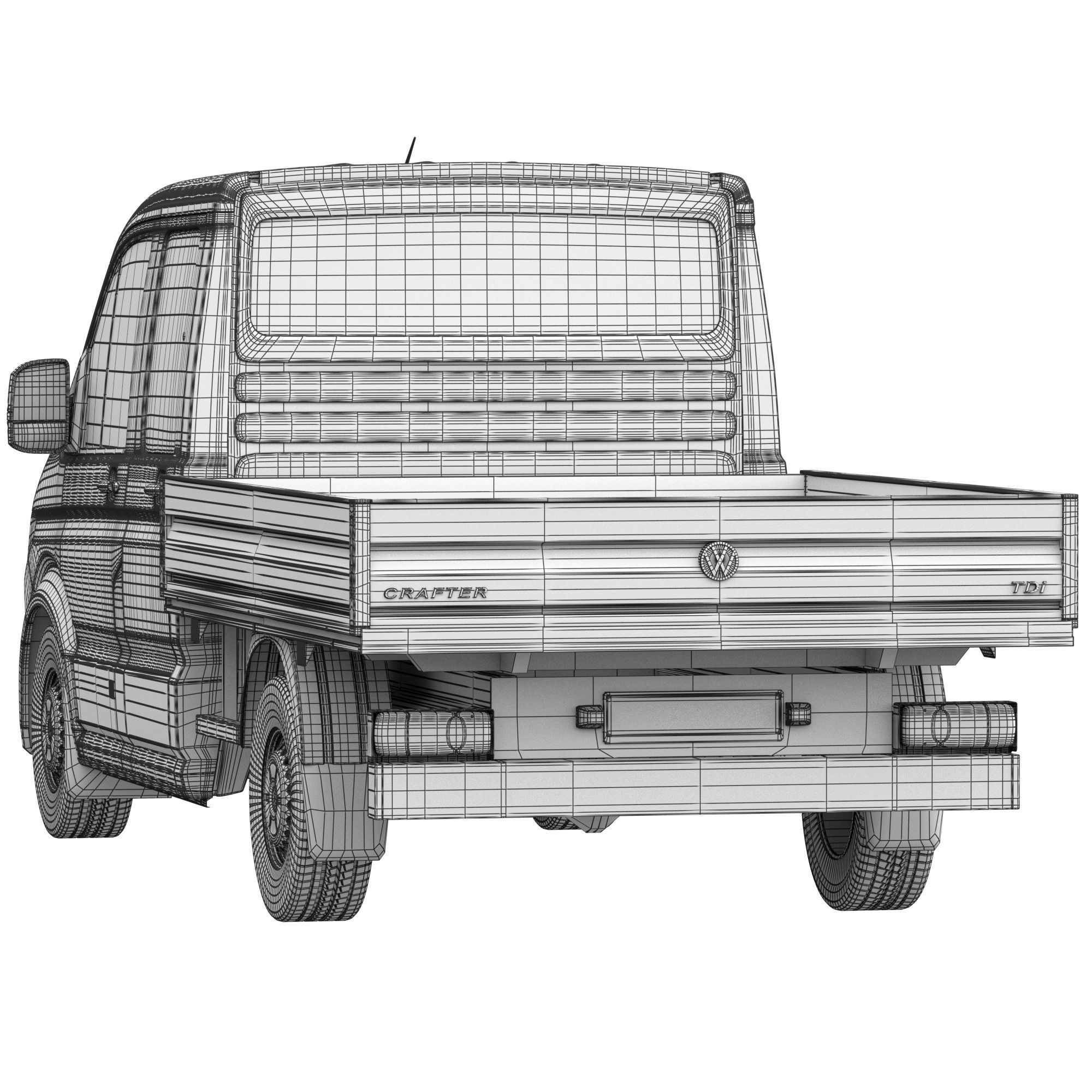 VW Crafter 2 Flatbed Truck 3D model_15