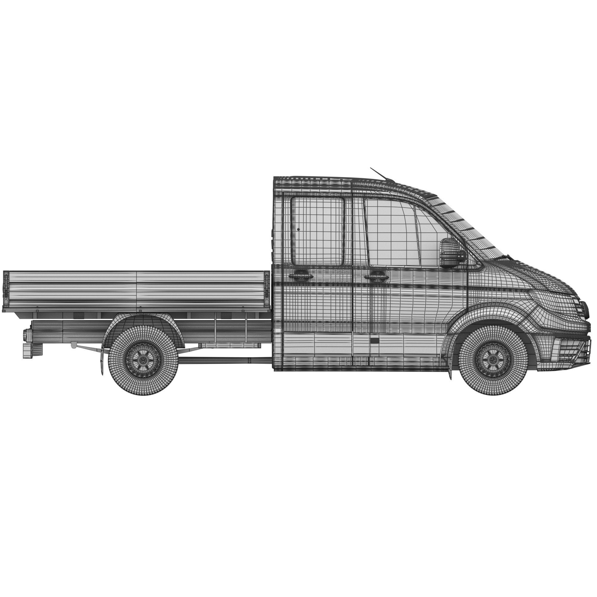 VW Crafter 2 Flatbed Truck 3D model_18