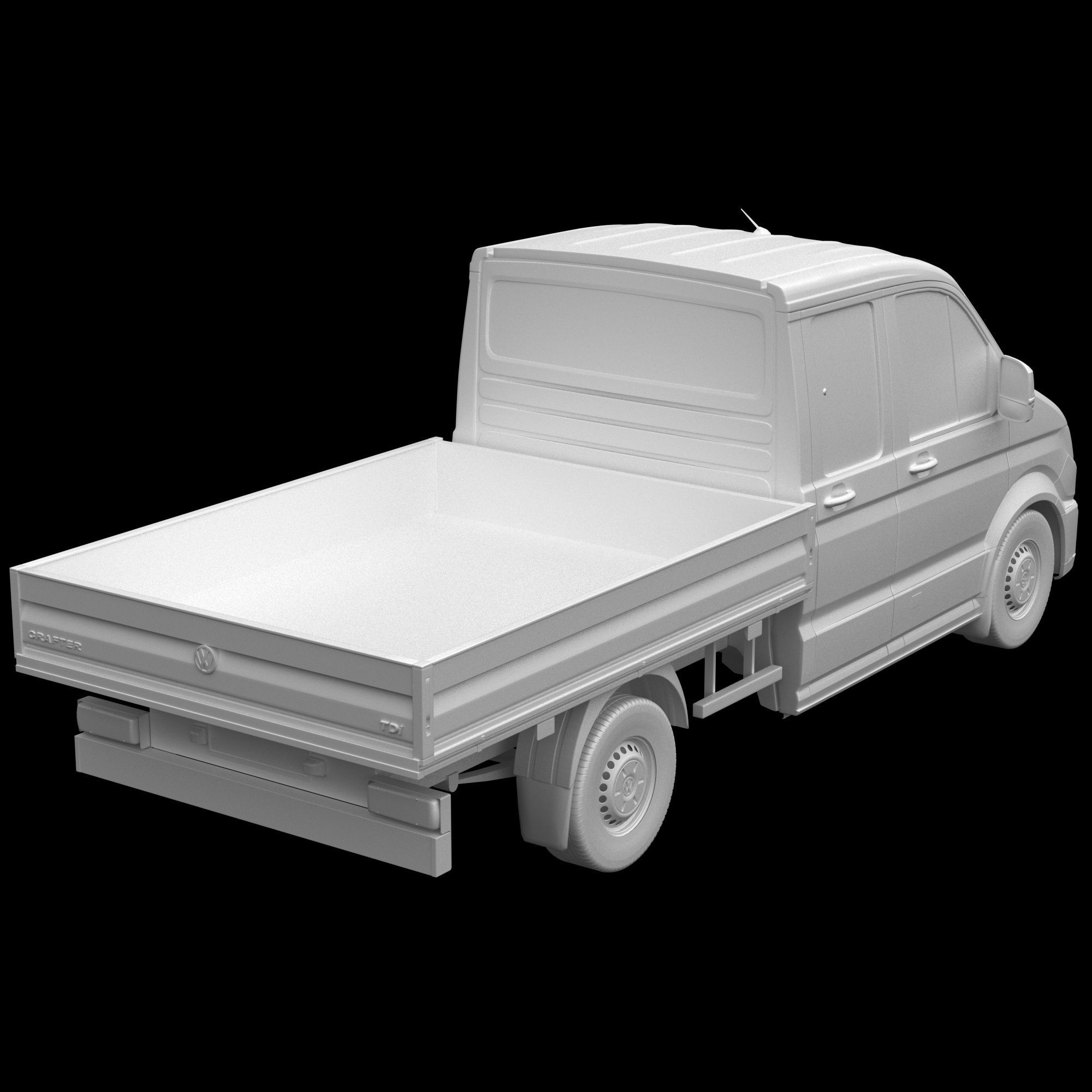 VW Crafter 2 Flatbed Truck 3D model_12