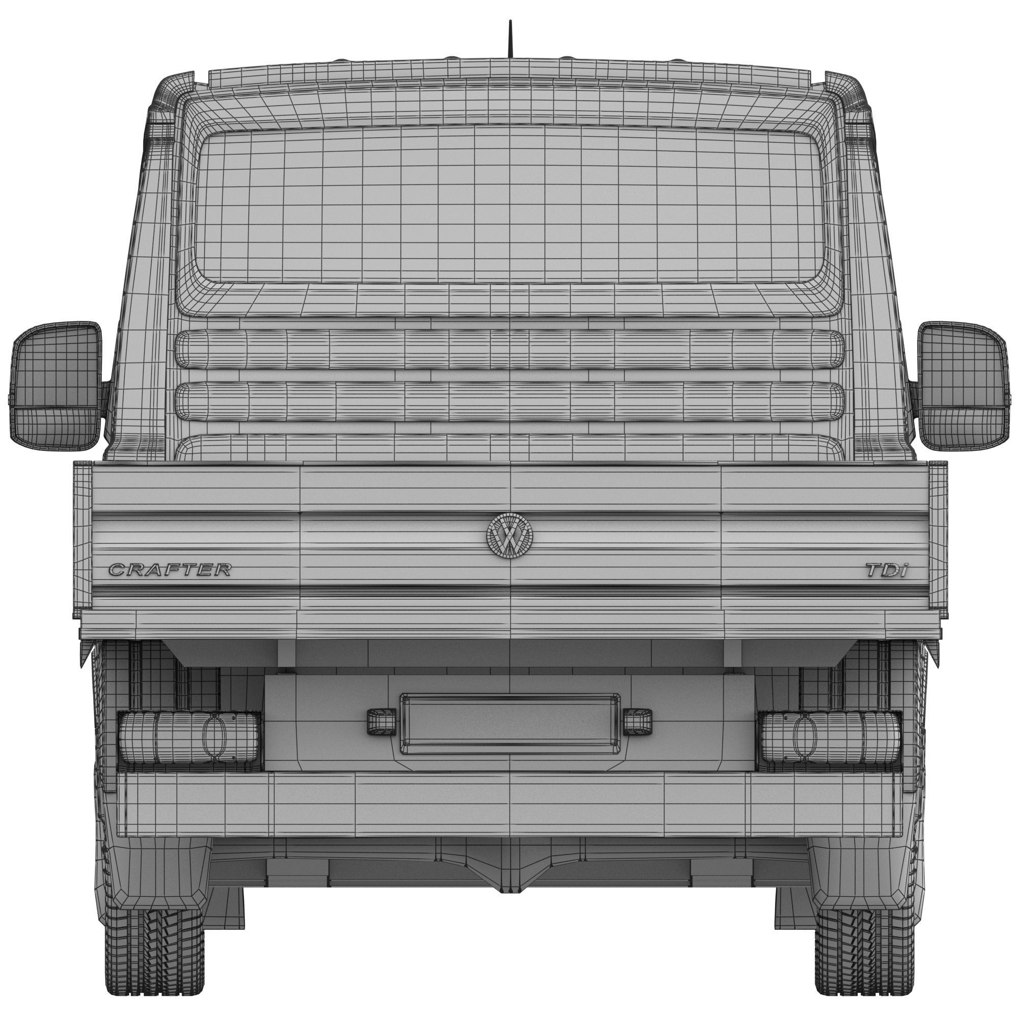 VW Crafter 2 Flatbed Truck 3D model_17