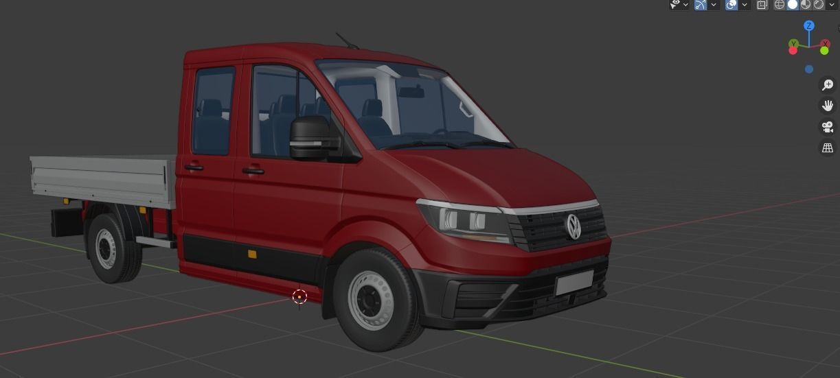 VW Crafter 2 Flatbed Truck 3D model_22