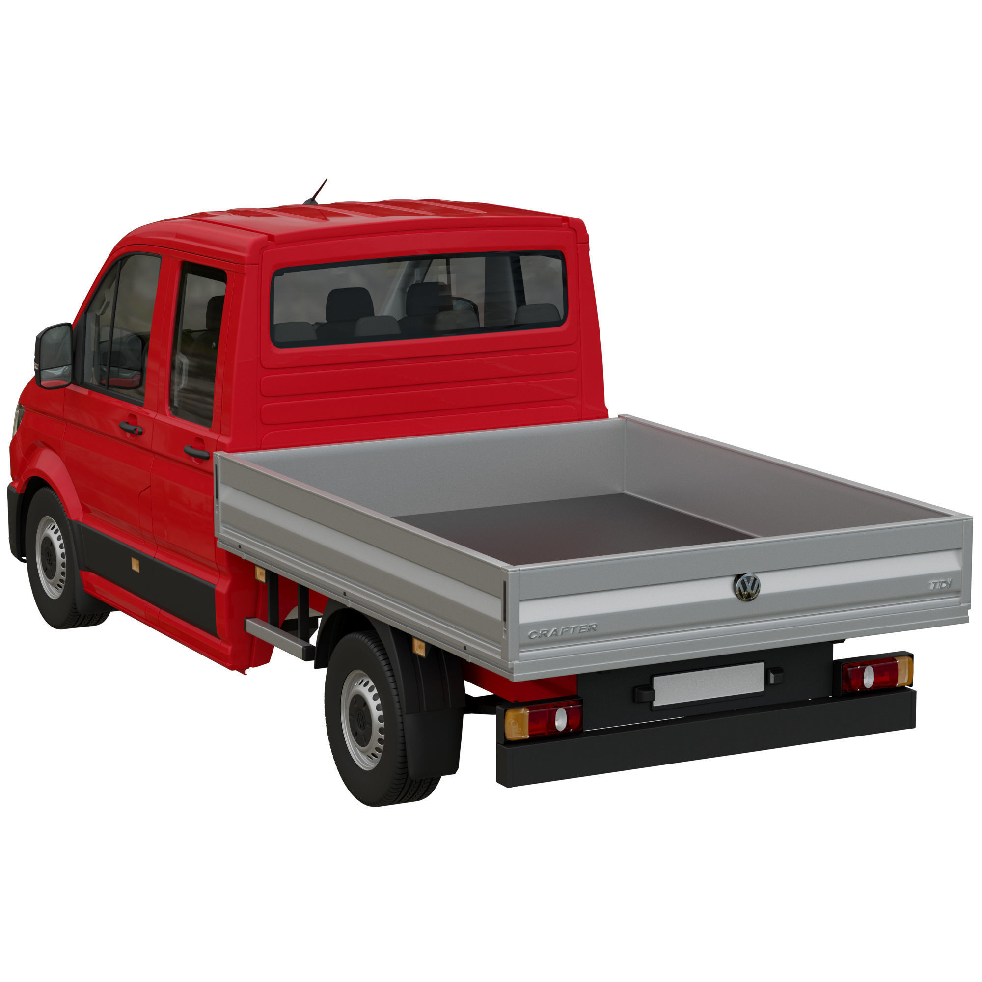 VW Crafter 2 Flatbed Truck 3D model_4