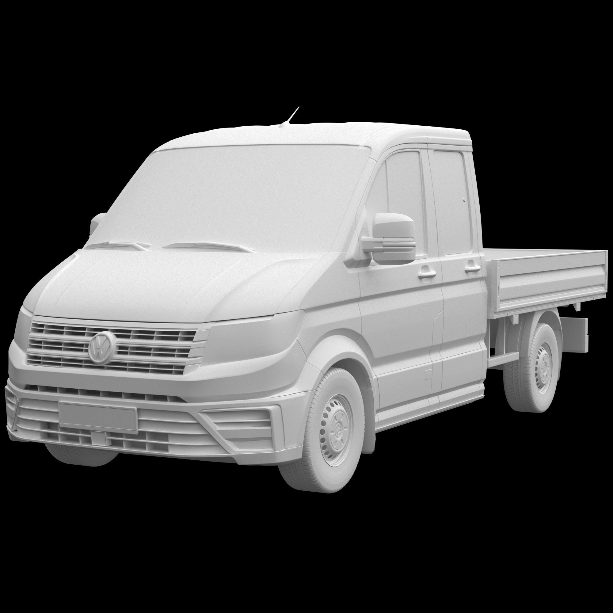 VW Crafter 2 Flatbed Truck 3D model_11
