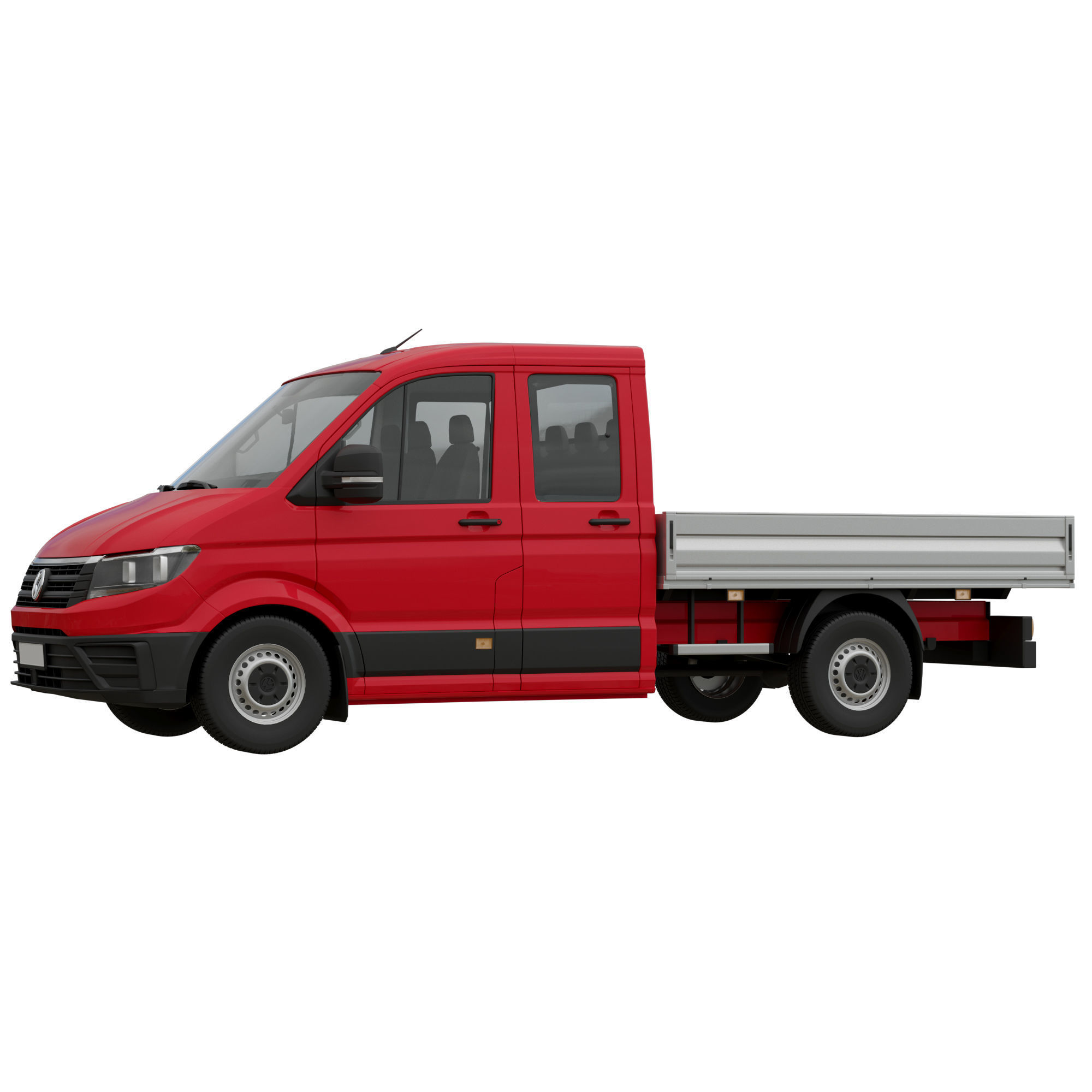 VW Crafter 2 Flatbed Truck 3D model_3