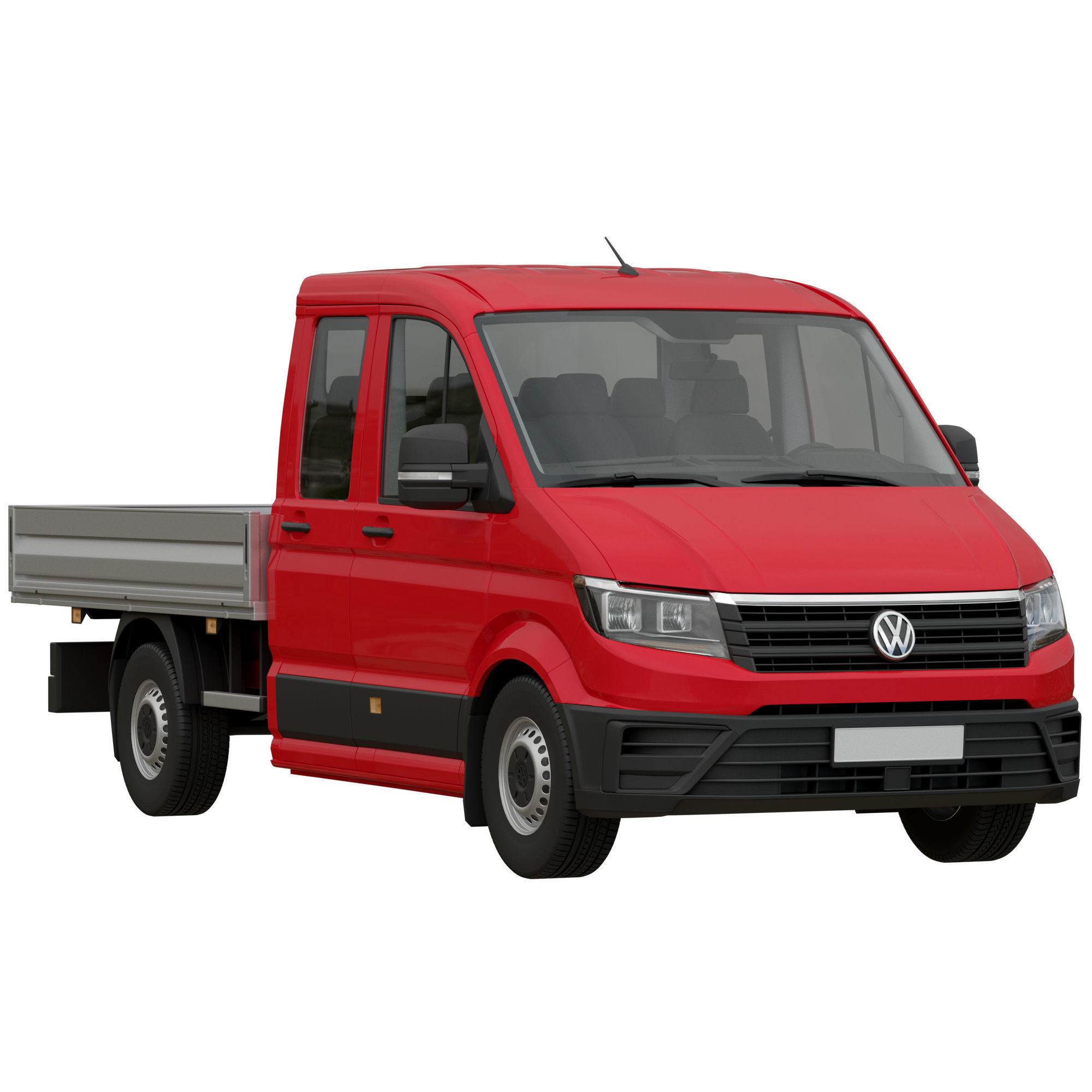 VW Crafter 2 Flatbed Truck 3D model_1