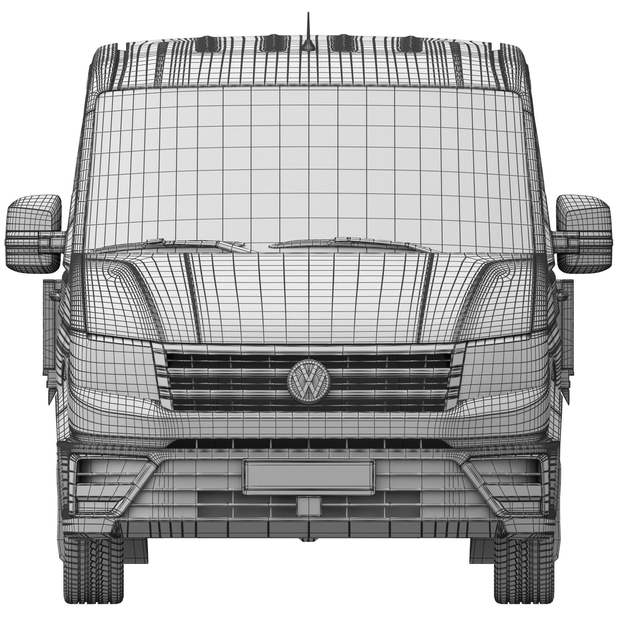 VW Crafter 2 Flatbed Truck 3D model_16