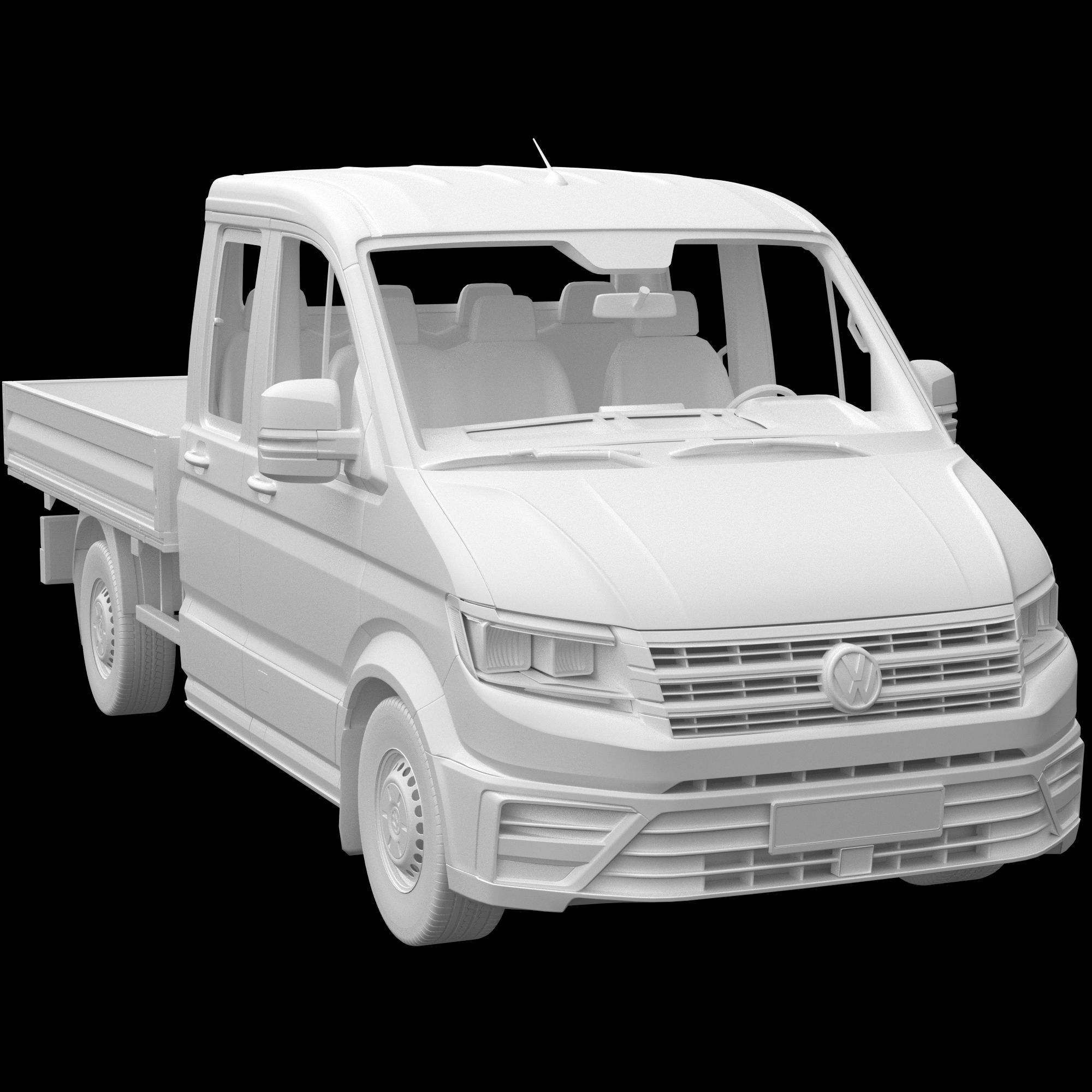 VW Crafter 2 Flatbed Truck 3D model_13