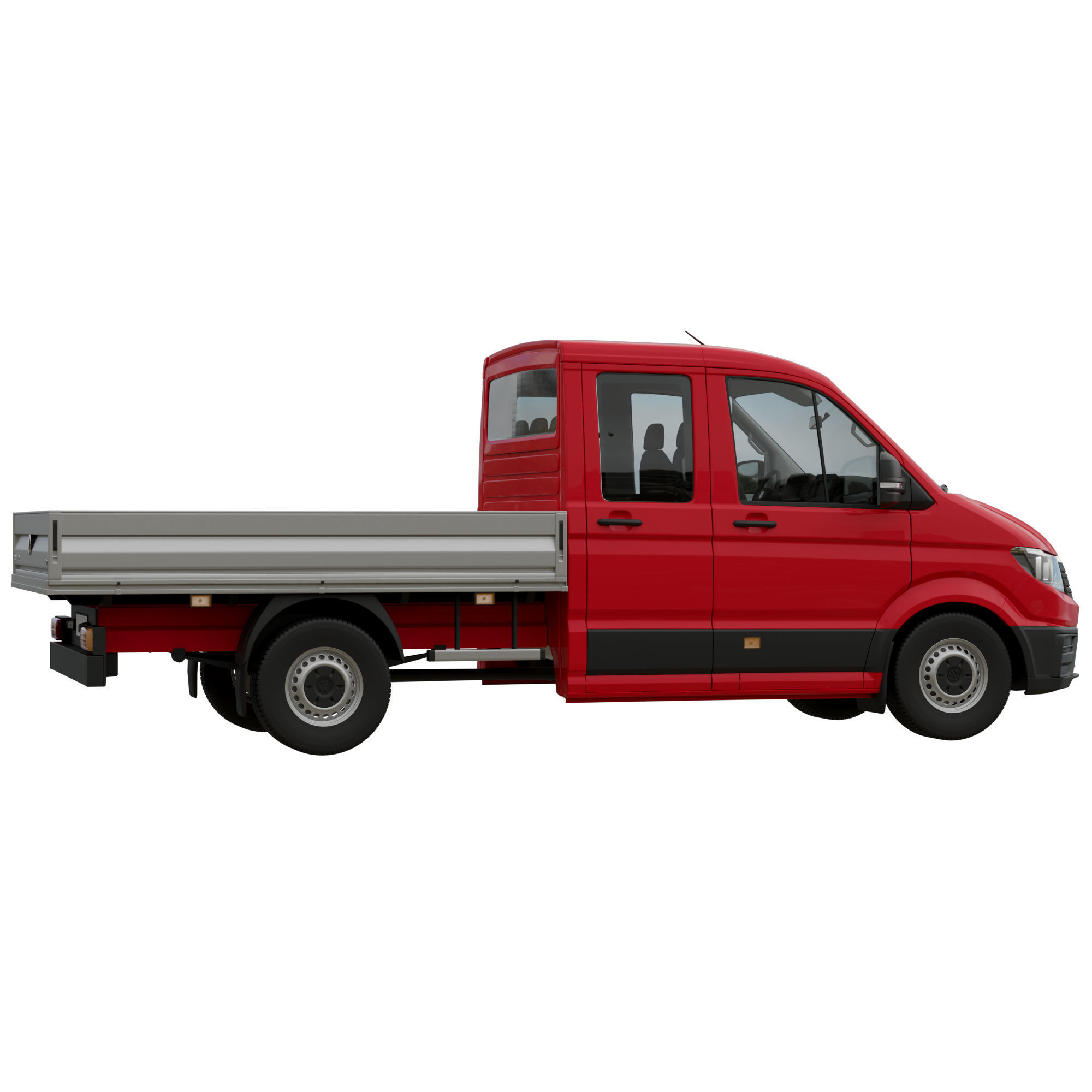 VW Crafter 2 Flatbed Truck 3D model_2