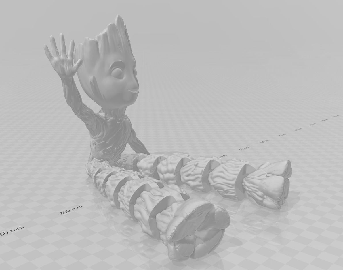 Baby Groot Flexi articulated 3D print model_6