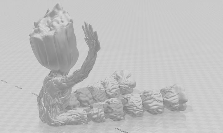 Baby Groot Flexi articulated 3D print model_8